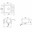 EVIDO Home 45S compact gránit mosogató 575x460 antracit