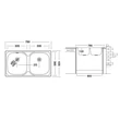 EVIDO FLEX DUO kétmedencés mosogató 78x43,5 1 1/2" natúr