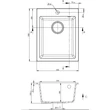 IVo 1B 400x500 gránit mosogató Metál Fekete GRANMASTER