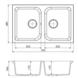 CELINE 2B 760X480 gránit mosogató Metál Fekete GRANMASTER