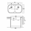 LIVINOX Kétmedencés mosogató 83x48 3 1/2" szövetmintás