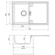FRAME 1B 1D 780x500 gránit mosogató Titánszürke GK SINK