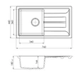 GRACIA 1B 1D 760x440 gránit mosogató Metál fekete GK SINK