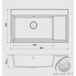 GRANDE XL 8 1b 1/2d 860x500 gránit mosogató GRANMASTER