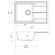 HORIZON 1B 1D 780x500 gránit mosogató Antracit fekete GK SINK