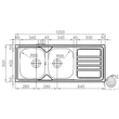 OKIO LINE 120 FLAT 2B 1D 1200X500 Rozsdamentes Mosogatótálca + álló csaptelep RODI