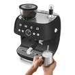 SMEG ŐRLŐVEL KOMBINÁLT ESPRESSO KÁVÉFŐZŐ, retro, matt fekete