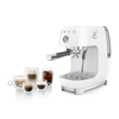 SMEG ESPRESSO KÁVÉFŐZŐ COLD BREW FUNKCIÓVAL, retro, fehér