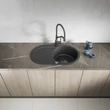 Laveo DAFNE egykör csepptálcás szemcsés fekete mosogató