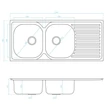 LAVEO ORION 2CS kétmedence csepptálcás inox mosogató szifonnal K.