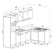 Yorki 280 sarok konyhabútor sütős és mikrohullámű sütős kivitelben