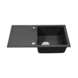 Gori szögletes egy medence + csepegtető gránit mosogató szifonnal fekete
