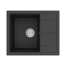 HORIZON 1B 0,5D 590x500 gránit mosogató Metál fekete GK SINK