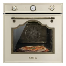 SMEG PIROLITIKUS HŐLÉGKEVERÉSES SÜTŐ, Cortina design, 60 cm, analóg, bézs
