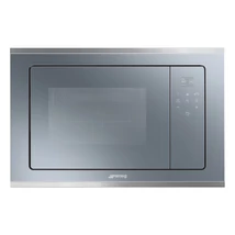 SMEG BEÉPÍTHETŐ MIKROHULLÁMÚ SÜTŐ, Selezione design, 20 liter, 5 funkció, ezüstszürke üveg