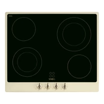 SMEG KERÁMIA FŐZŐLAP, Colonial design, 60 cm, 4 főzőzóna, bézs
