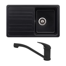 EVIDO Home 45S gránit mosogató antracit + EVIDO PINGUIN csaptelep antracit