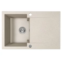 Laveo PICO 45S egymedence csepptálcás bézs gránit mosogató helytakarékos szifonnal