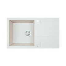 Laveo BARBADOS jázmin csepptálcás mosogató dugókiemelős helytakarékos szifonnal