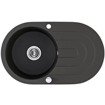 Laveo DAFNE egykör csepptálcás szemcsés fekete mosogató