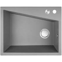 Laveo GRENADA csaplyukas szürke mosogató automata dugókiemelős, helytakarékos szifonnal Laveo GRENADA csaplyukas szürke mosogató automata dugókiemelős, helytakarékos szifonnal