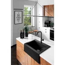 Laveo KOMODO fekete mosogató helytakarékos szifonnal