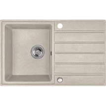 Laveo MARGARITA csepptálcás bézs mosogató, automata dugókiemelős, helytakarékos szifonnal