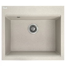 Laveo TAU 6 bézs egymedencés mosogató helytakarékos szifonnal