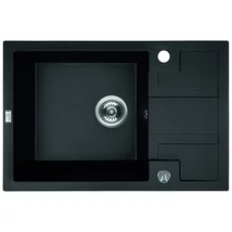 Laveo BARBADOS matt fekete mini csepptálcás mosogató dugókiemelős helytakarékos szifonnal