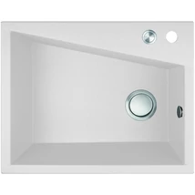 Laveo GRENADA csaplyukas fehér mosogató automata dugókiemelős, helytakarékos szifonnal