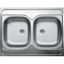 LAVEO LON 60 2M teletetős kétmedencés inox mosogató szifonnal K.