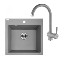 Laveo ALENA szürke szett álló csappal, helytakarékos szifonnal