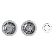 ELLECI - ASP23002 (PUSH-CONTROL POP-UP) automata dugókiemelő kétmedencés mosogatóhoz inox