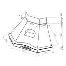 Kdesign - Páraelszívó GLENDA sarok T600 - Fehér