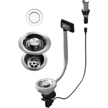 ELLECI - FLOW PRO (PUSH-CONTROL OPEN UP) automata dugókiemelő egymedencés mosogatókhoz - inox