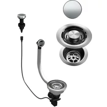 ELLECI - FLOW OPEN TWIST (tekerős) automata dugókiemelő egymedencés mosogatókhoz - inox