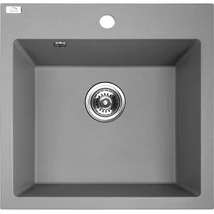 Laveo ALENA szürke egymedencés mosogató helytakarékos szifonnal