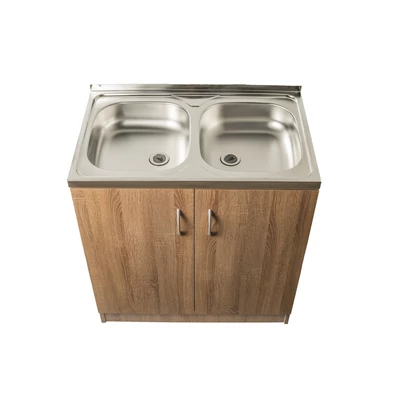800x500 ECO 2 med SÖTÉT TÖLGY  front Komplett nyílóajtós mosogatószekrény
