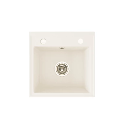 Laveo RINA egymedencés jázmin mosogató csaplyukkal, automata dugókiemelős, helytakarékos szifonnal