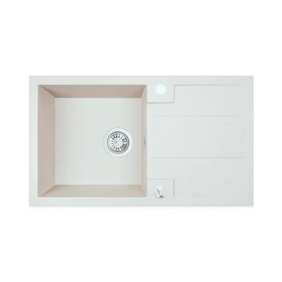 Laveo BARBADOS jázmin csepptálcás mosogató dugókiemelős helytakarékos szifonnal