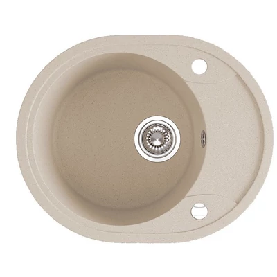 Laveo DAFNE egykör mini csepptálcás bézs mosogató dugókiemelős helytakarékos szifonnal