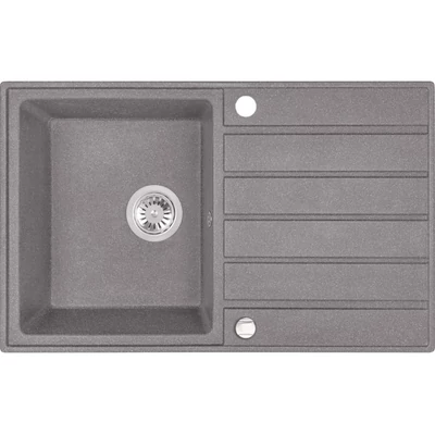 Laveo MARGARITA csepptálcás szürke mosogató automata dugókiemelős, helytakarékos szifonnal