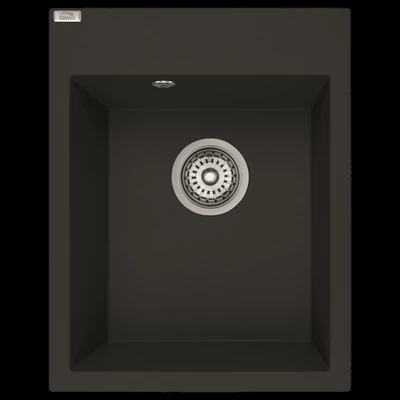 Laveo PICO egymedencés matt fekete mosogató helytakarékos szifonnal