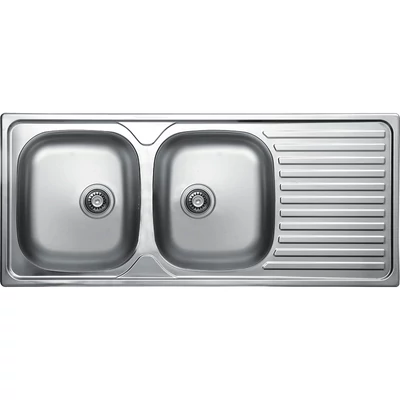 LAVEO ORION 2CS kétmedence csepptálcás inox mosogató szifonnal K.