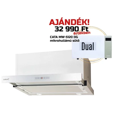 Cata - Páraelszívó TFH-7600 X inox +  AJÁNDÉK Cata MW-5120 DG green mikrohullámú sütő - A készlet erejéig rendelhető!