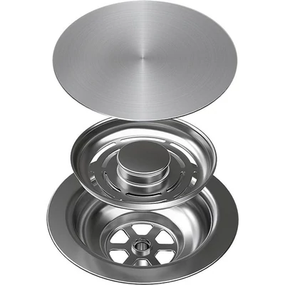 ELLECI - GHOST SYSTEM szűrőtakaró, szűrő és túlfolyó egymedencés mosogatókhoz - inox