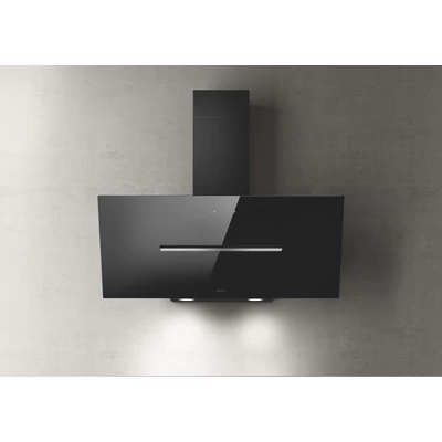 ELICA SHY-S BL/A/90 fali páraelszívó, design, 90 cm, fekete üveg