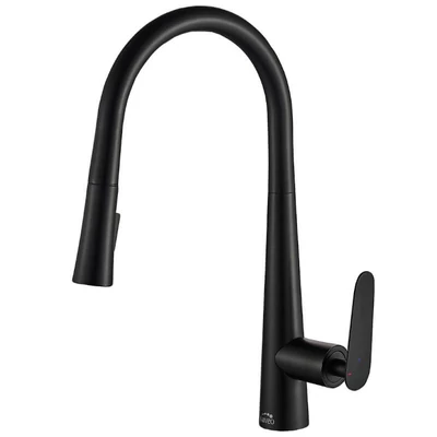 Laveo NALDA Kihúzható zuhanyváltós csaptelep, matt fekete